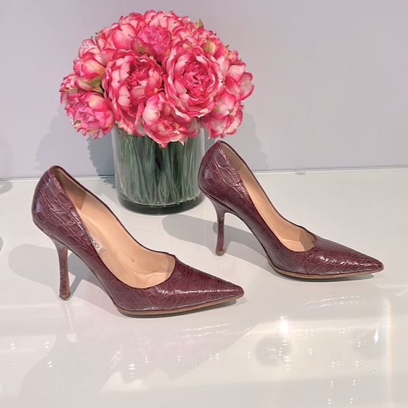 **PRICE DROP**Authentic Jimmy Choo - Maroon/Brown Alligator-Excellent Condition - Picture 3 of 4
